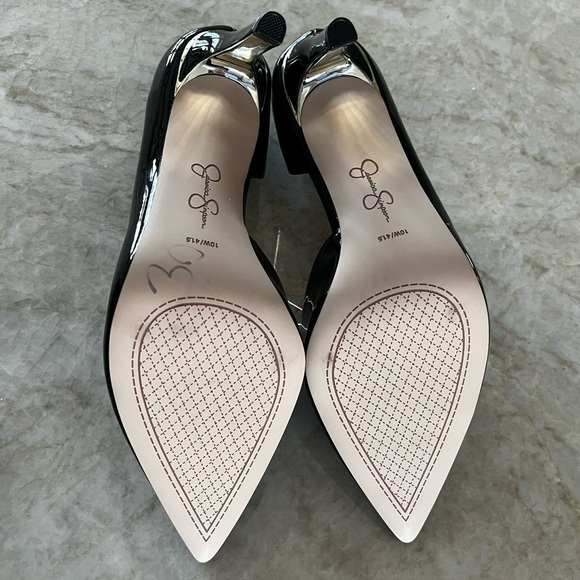 Jessica Simpson - NWT - Pointed Black & Gold Trim Heels (Sizes: 9W & 10W) - Picture 4 of 8